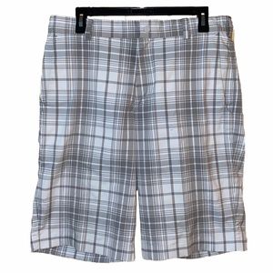 Nike Golf Tour Performance Gray White Plaid Shorts